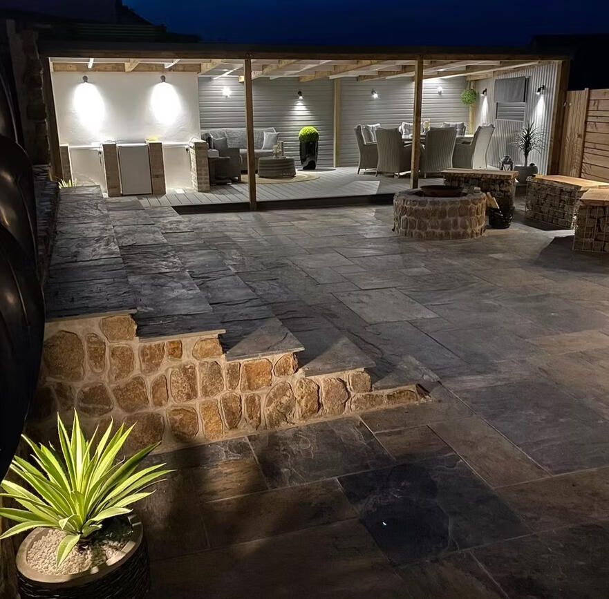 Cornwall patio stonework and garden renovation