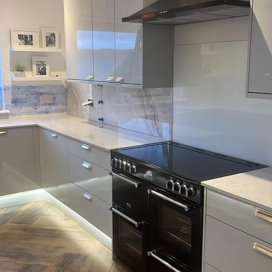 Modern kitchen extension in Truro with marble counters